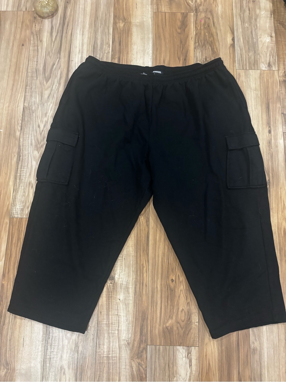 Men's Black Cargo Jogger Sweatpants — Elastic Waist, Utility Pockets